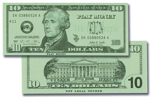 Play Money $10 Bills