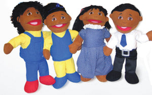 BLACK FAMILY PUPPETS Set of of 4