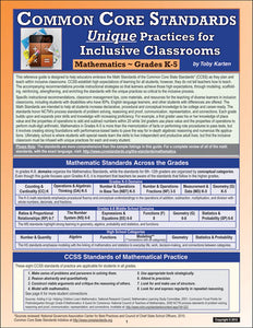 CCSS - Unique Practices for Inclusive Classrooms - Math Reference Guide