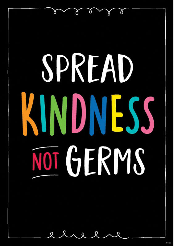 Spread Kindness Not Germs Poster Laminated