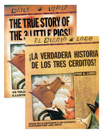 True Story of the 3 Little Pigs Bilingual (English/Spanish) Book Set