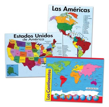Learning Map Spanish Spanish Map Charts | National School Products