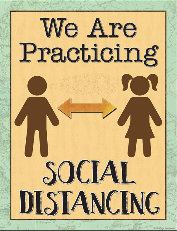 We Are Practicing Social Distancing Laminated
