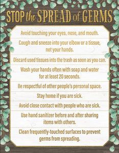 Stop the Spread of Germs Chart Laminated