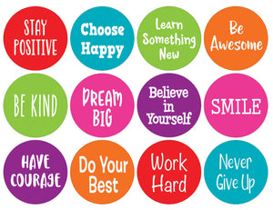 Positive Sayings Carpet Markers 4"