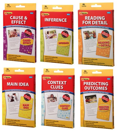 Reading Comprehension Practice Cards Yellow Level 1 Set