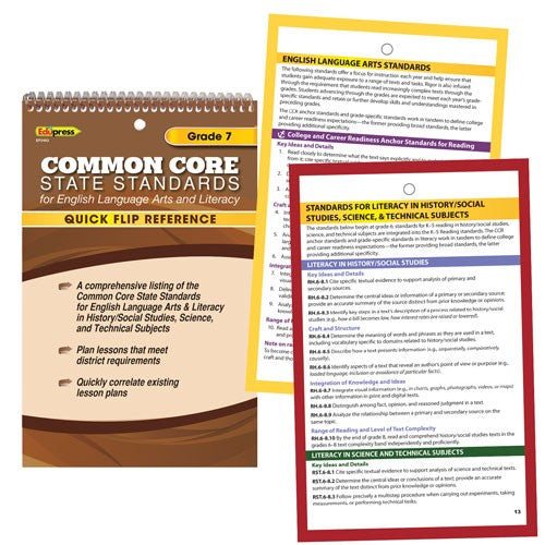 Common Core State Standards Quick Flip Reference Grade 7 - ELA