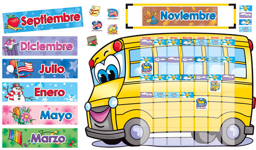 All in One School Bus Calendar Spanish