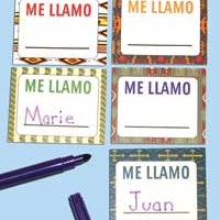 Peel & Stick Name Tags Spanish (My Name Is)