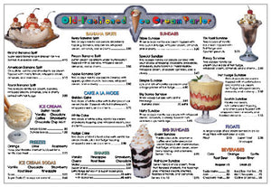 Ice Cream Parlor Set of 6 menus