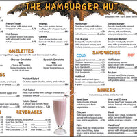Hamburger Hut Set of 6 Menus