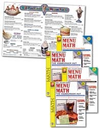Menu Math Set of Books & Menus