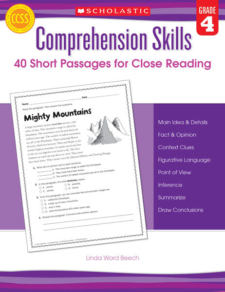 Comprehension Skills: 40 Short Pass/Close Rdg Gr 4