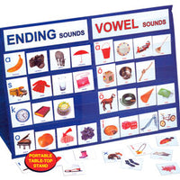 Ending Sounds & Vowels Tabletop Pocket Chart