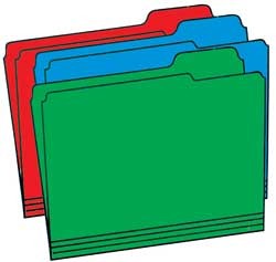 Colored File Folders Pkg/12