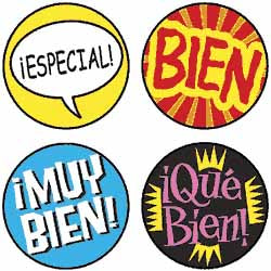 Praise Words Spanish Superspot Stickers