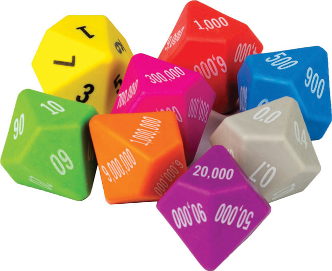 Place Value Dice Set of 8