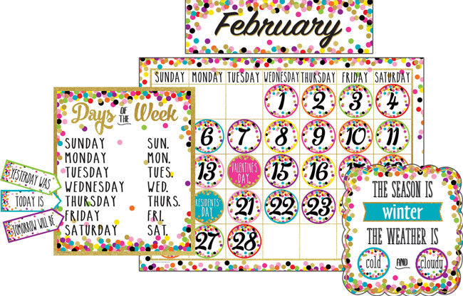 Confetti Calendar Bulletin Board