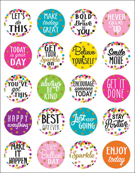 Confetti Words to Inspire Planner Stickers