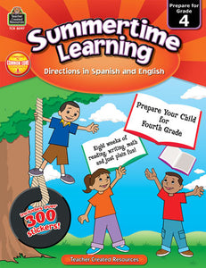 Summertime Learning Grade 4 (English and Spanish Edition)