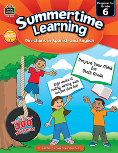 Summertime Learning Grade 6 (English and Spanish Edition)