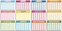 12 Months Blank Calendars Spanish Bulletin Board