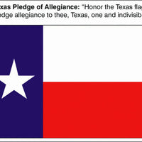 Texas Flag with Pledge Laminated Poster