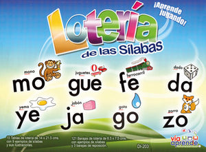 Spanish Syllables Lotto Game